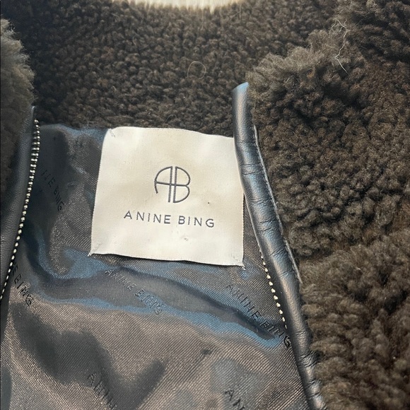 Anine Bing Ryder Full Zip Sherpa Teddy Brown Oversized Jacket Sz XS - Picture 8 of 14